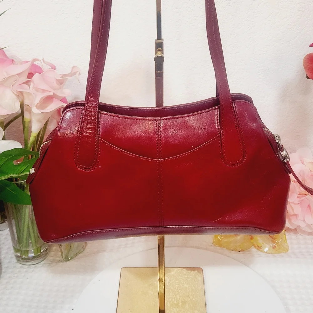 Monsac Italian Red Leather Handbag